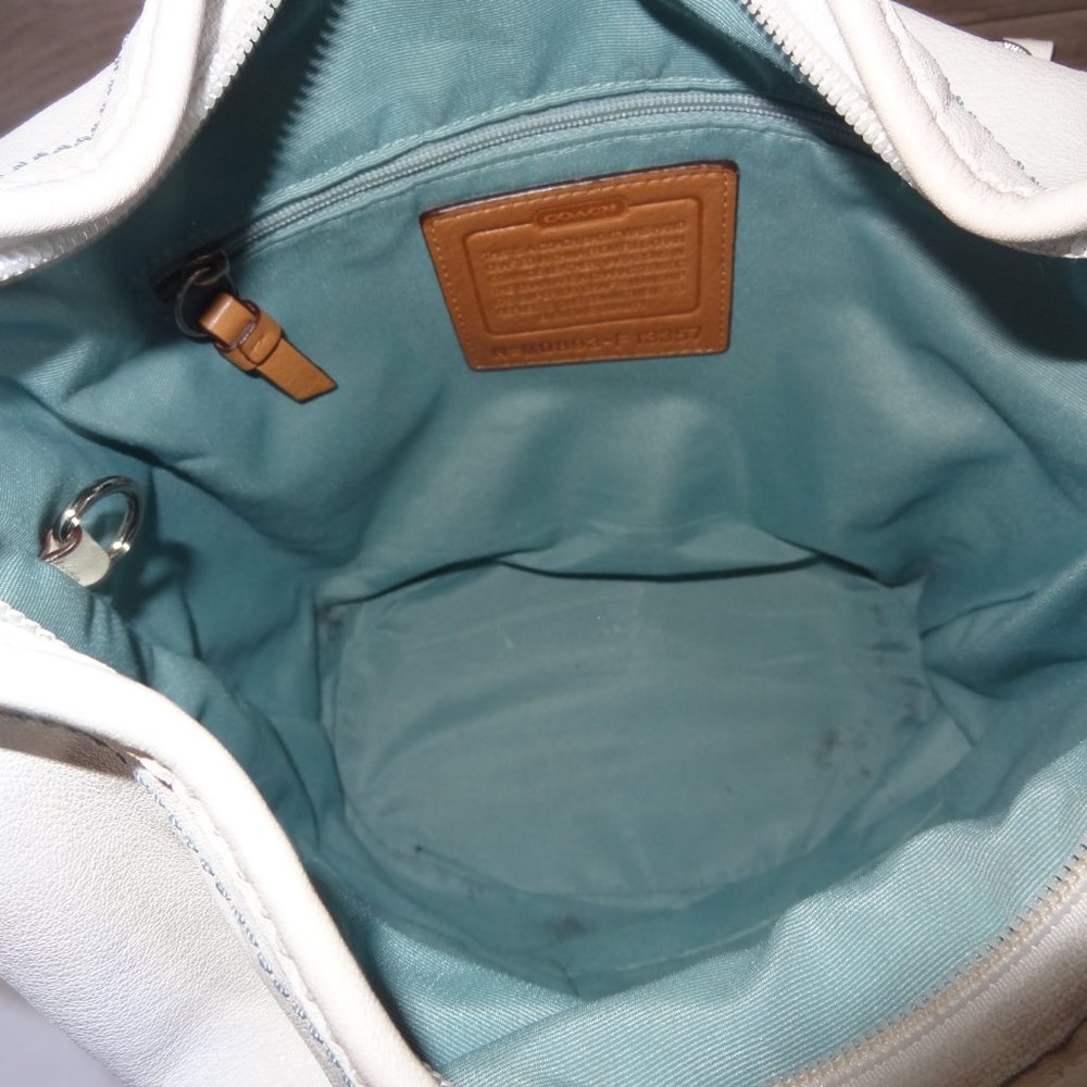 Coach F13357 White Blue Rugby Duffle Bucket Bag - Picture 11 of 12